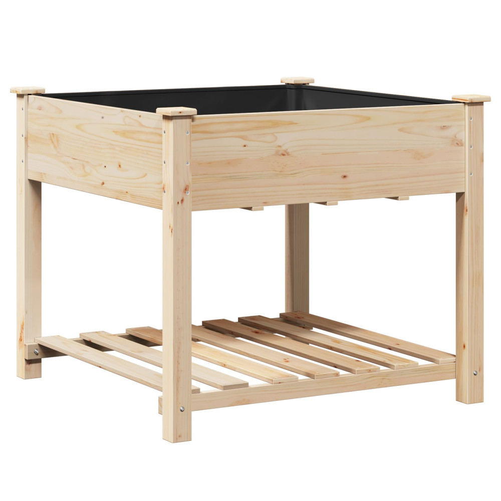 Produktbild för Trädgårdsplanterare Beige 90 x 90 x 76,5 cm Massivt Furu