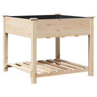 Produktbild för Trädgårdsplanterare Beige 90 x 90 x 76,5 cm Massivt Furu