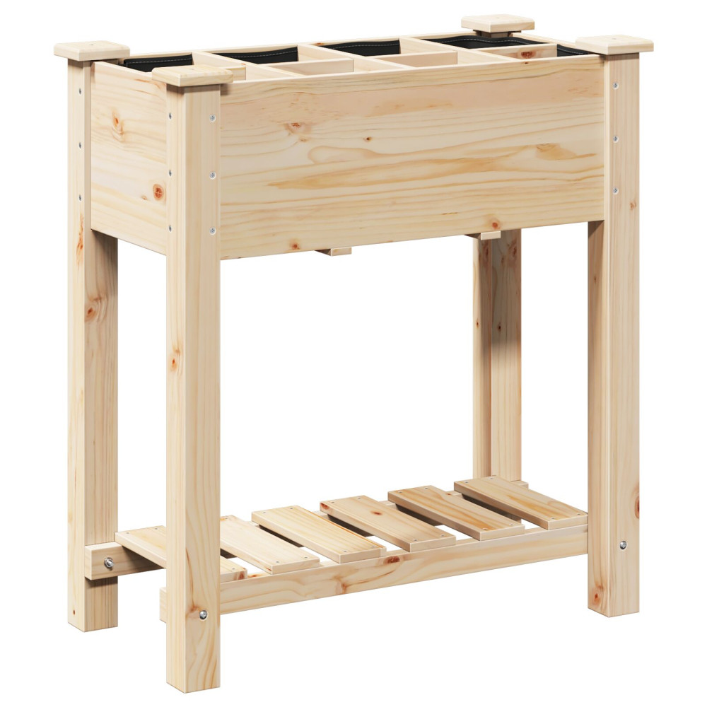 Produktbild för Trädgårdsplanterare Beige 71 x 37 x 76,5 cm Massivt Furu