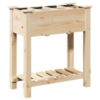 Produktbild för Trädgårdsplanterare Beige 71 x 37 x 76,5 cm Massivt Furu