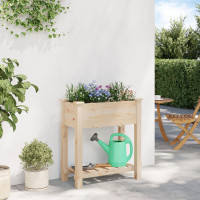 Produktbild för Trädgårdsplanterare Beige 71 x 37 x 76,5 cm Massivt Furu