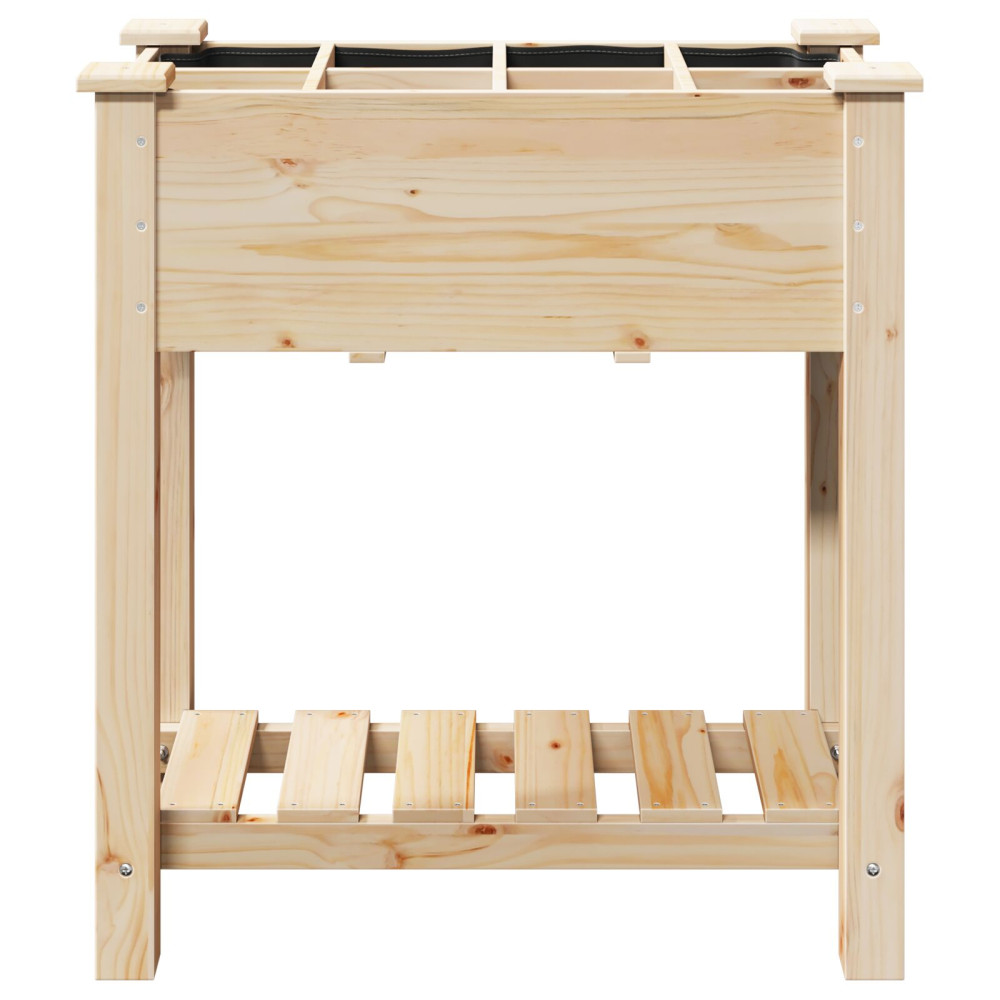 Produktbild för Trädgårdsplanterare Beige 71 x 37 x 76,5 cm Massivt Furu
