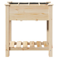 Produktbild för Trädgårdsplanterare Beige 71 x 37 x 76,5 cm Massivt Furu