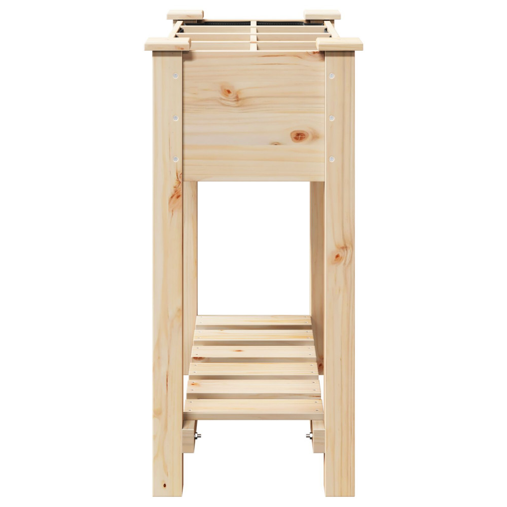 Produktbild för Trädgårdsplanterare Beige 71 x 37 x 76,5 cm Massivt Furu