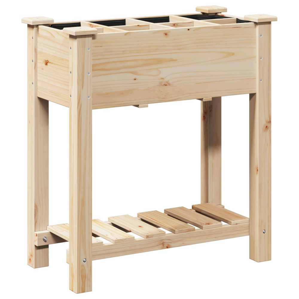 Produktbild för Trädgårdsplanterare Beige 71 x 37 x 76,5 cm Massivt Furu