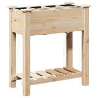 Produktbild för Trädgårdsplanterare Beige 71 x 37 x 76,5 cm Massivt Furu