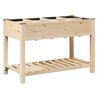 Produktbild för Trädgårdsplanterare Beige 115 x 59 x 76,5 cm Massivt Furu