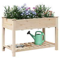 Produktbild för Trädgårdsplanterare Beige 115 x 59 x 76,5 cm Massivt Furu