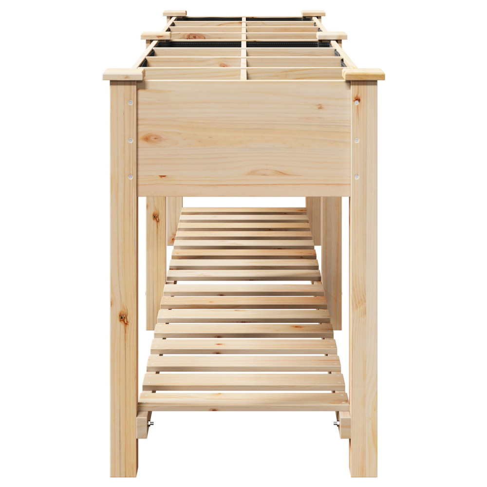 Produktbild för Trädgårdsplanterare Beige 115 x 59 x 76,5 cm Massivt Furu