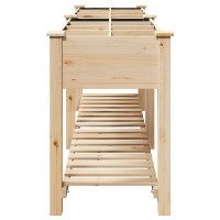 Produktbild för Trädgårdsplanterare Beige 115 x 59 x 76,5 cm Massivt Furu