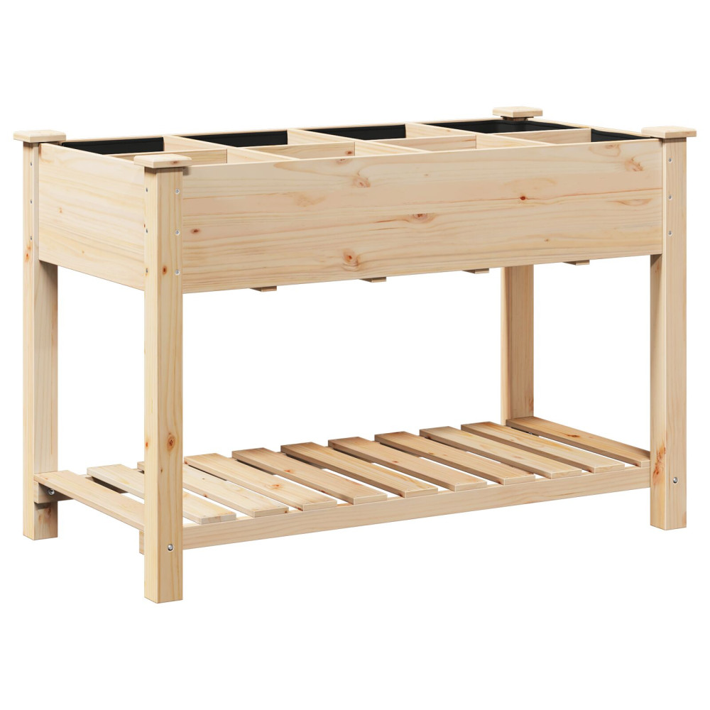 Produktbild för Trädgårdsplanterare Beige 115 x 59 x 76,5 cm Massivt Furu