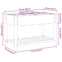 Produktbild för Trädgårdsplanterare Beige 115 x 59 x 76,5 cm Massivt Furu