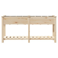 Produktbild för Trädgårdsplanterare Beige 161,5 x 45 x 76,5 cm Massivt Furu