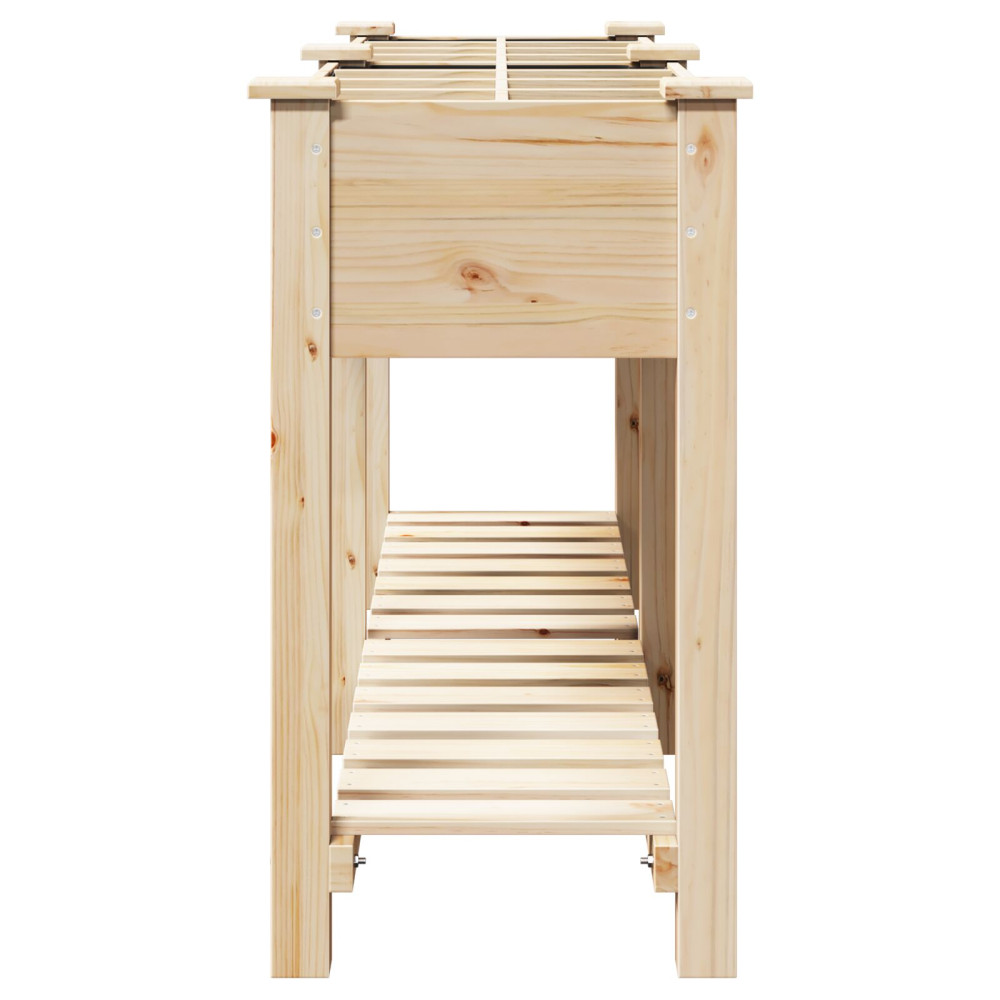 Produktbild för Trädgårdsplanterare Beige 161,5 x 45 x 76,5 cm Massivt Furu