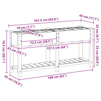 Produktbild för Trädgårdsplanterare Beige 161,5 x 45 x 76,5 cm Massivt Furu
