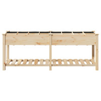 Produktbild för Trädgårdsplanterare Beige 203,5 x 53 x 76,5 cm Massivt Furu