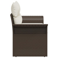 Produktbild för Trädgårdsoffa med kudde Brun 141 x 62 x 69cm konstrotting