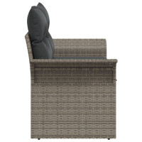 Produktbild för Trädgårdsoffa med kudde Grå 141 x 62 x 69cm konstrotting