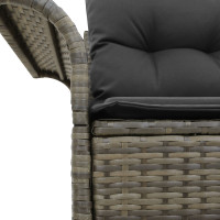 Produktbild för Trädgårdsoffa med kudde Grå 141 x 62 x 69cm konstrotting