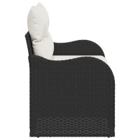 Produktbild för Trädgårdsoffa med kudde Svart 121 x 62 x 69cm konstrotting