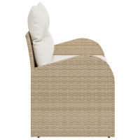 Produktbild för Trädgårdsoffa med kudde Beige 124 x 62 x 69 cm konstrotting