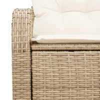 Produktbild för Trädgårdsoffa med kudde Beige 124 x 62 x 69 cm konstrotting