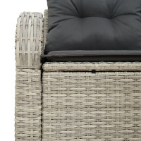 Produktbild för Trädgårdsoffa med kudde Ljusgrå 124 x 62 x 69 cm konstrotting