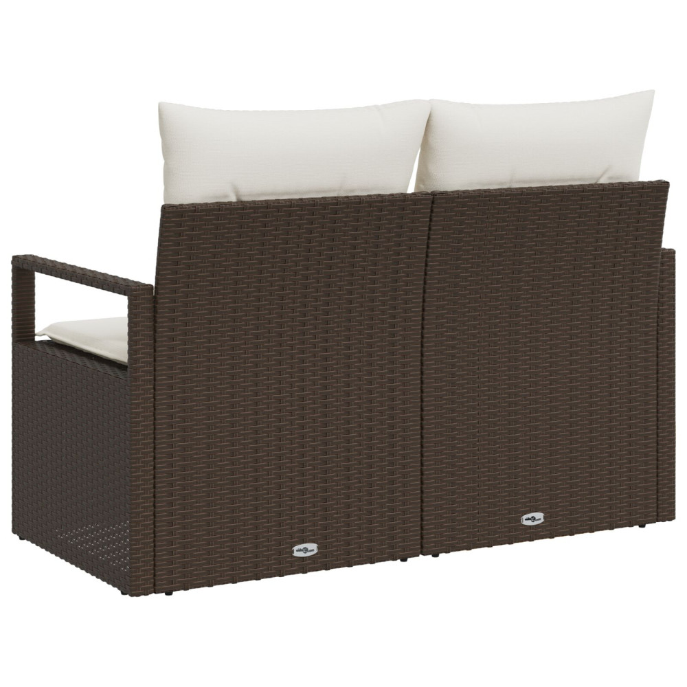 Produktbild för Trädgårdsoffa med kudde 120 x 62 x 69 cm konstrotting