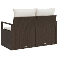 Produktbild för Trädgårdsoffa med kudde 120 x 62 x 69 cm konstrotting