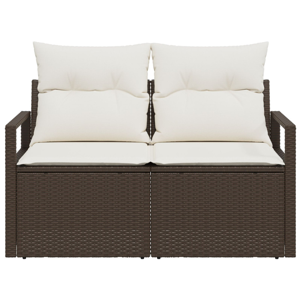 Produktbild för Trädgårdsoffa med kudde 120 x 62 x 69 cm konstrotting