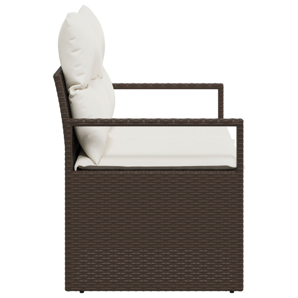 Produktbild för Trädgårdsoffa med kudde 120 x 62 x 69 cm konstrotting