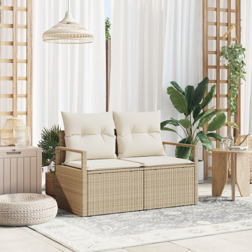 vidaXL Trädgårdsoffa med kudde 120 x 62 x 69 cm konstrotting