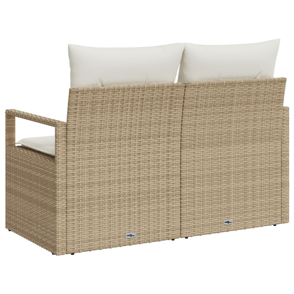 Produktbild för Trädgårdsoffa med kudde 120 x 62 x 69 cm konstrotting