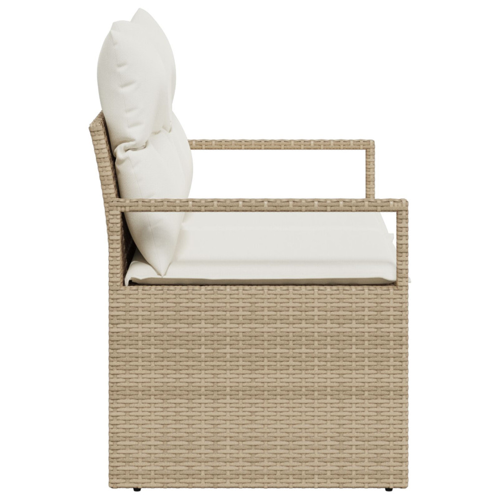 Produktbild för Trädgårdsoffa med kudde 120 x 62 x 69 cm konstrotting