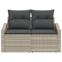 Produktbild för Trädgårdsoffa med kudde 123 x 62 x 69 cm konstrotting