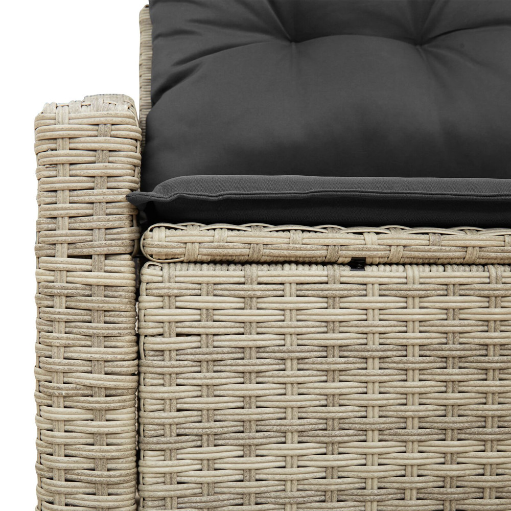 Produktbild för Trädgårdsoffa med kudde 123 x 62 x 69 cm konstrotting
