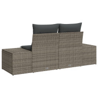 Produktbild för Trädgårdsoffa med kudde Grå 184 x 62 x 69 cm konstrotting