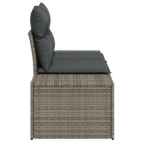 Produktbild för Trädgårdsoffa med kudde Grå 184 x 62 x 69 cm konstrotting