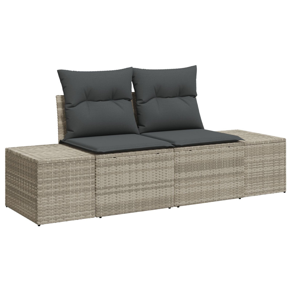 Produktbild för Trädgårdsoffa med kudde Grå 184 x 62 x 69 cm konstrotting