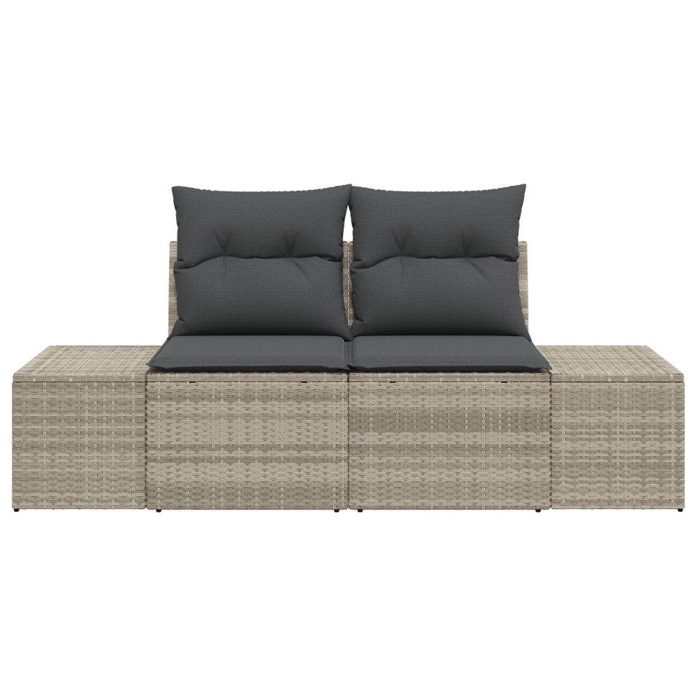 Produktbild för Trädgårdsoffa med kudde Grå 184 x 62 x 69 cm konstrotting