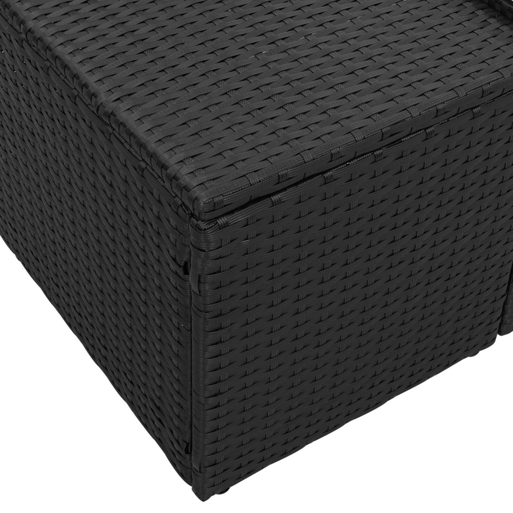 Produktbild för Trädgårdsoffa med kudde Svart 184 x 62 x 69 cm konstrotting