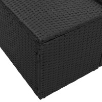 Produktbild för Trädgårdsoffa med kudde Svart 184 x 62 x 69 cm konstrotting