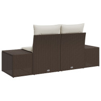 Produktbild för Trädgårdsoffa med kudde Brun 184 x 62 x 69 cm konstrotting