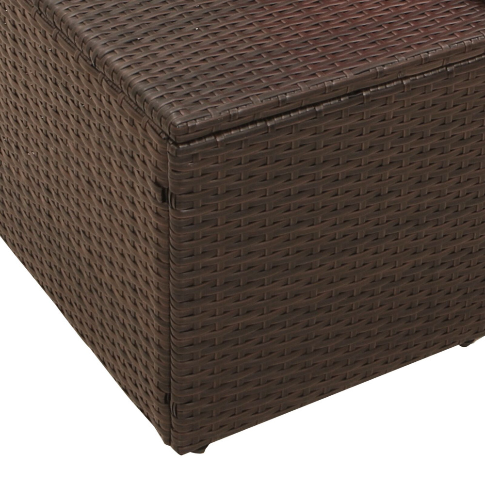 Produktbild för Trädgårdsoffa med kudde Brun 184 x 62 x 69 cm konstrotting