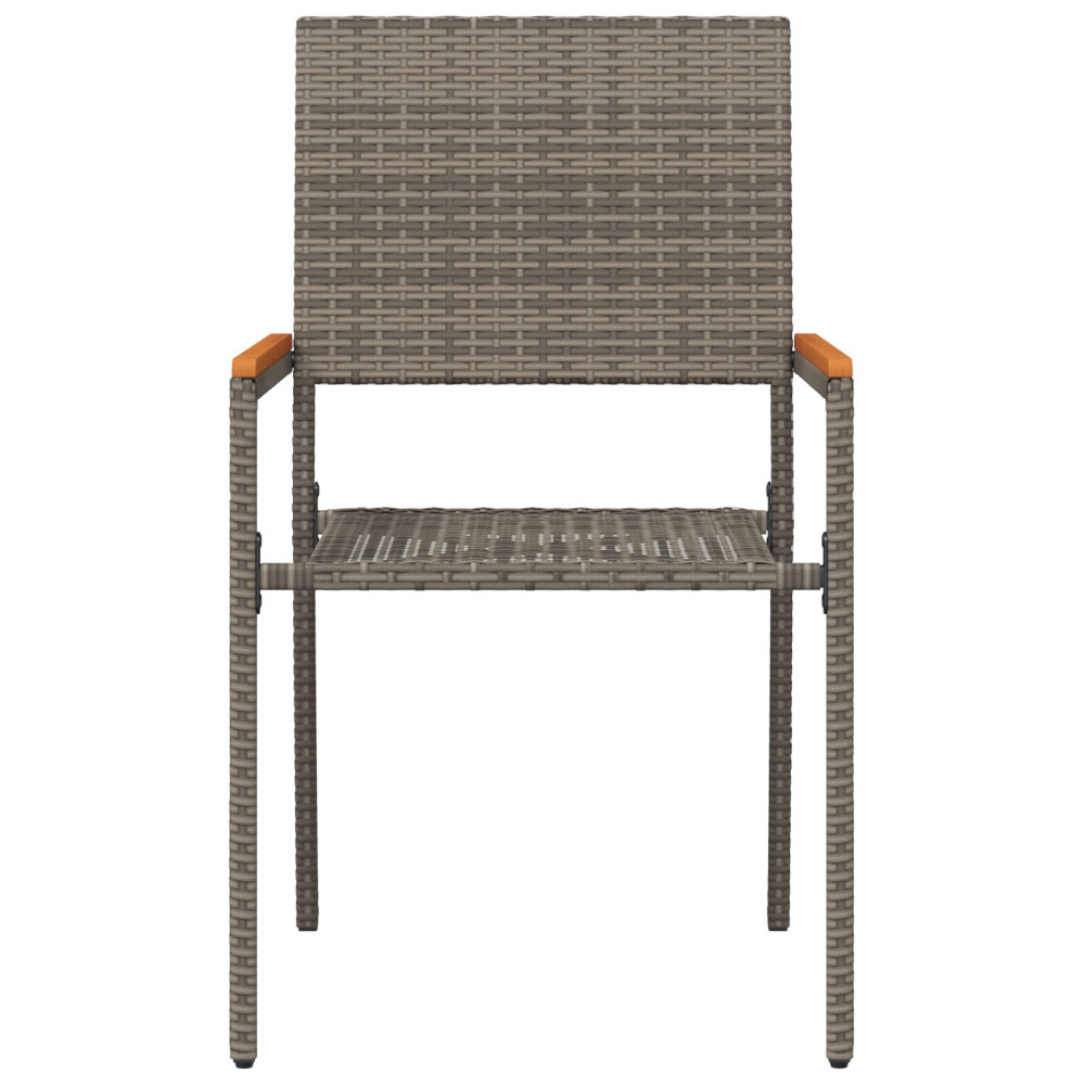 Produktbild för Trädgårds stapelbara stolar 2 pcs Grå och Brun 54 x 56 x 90 cm