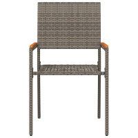 Produktbild för Trädgårds stapelbara stolar 2 pcs Grå och Brun 54 x 56 x 90 cm