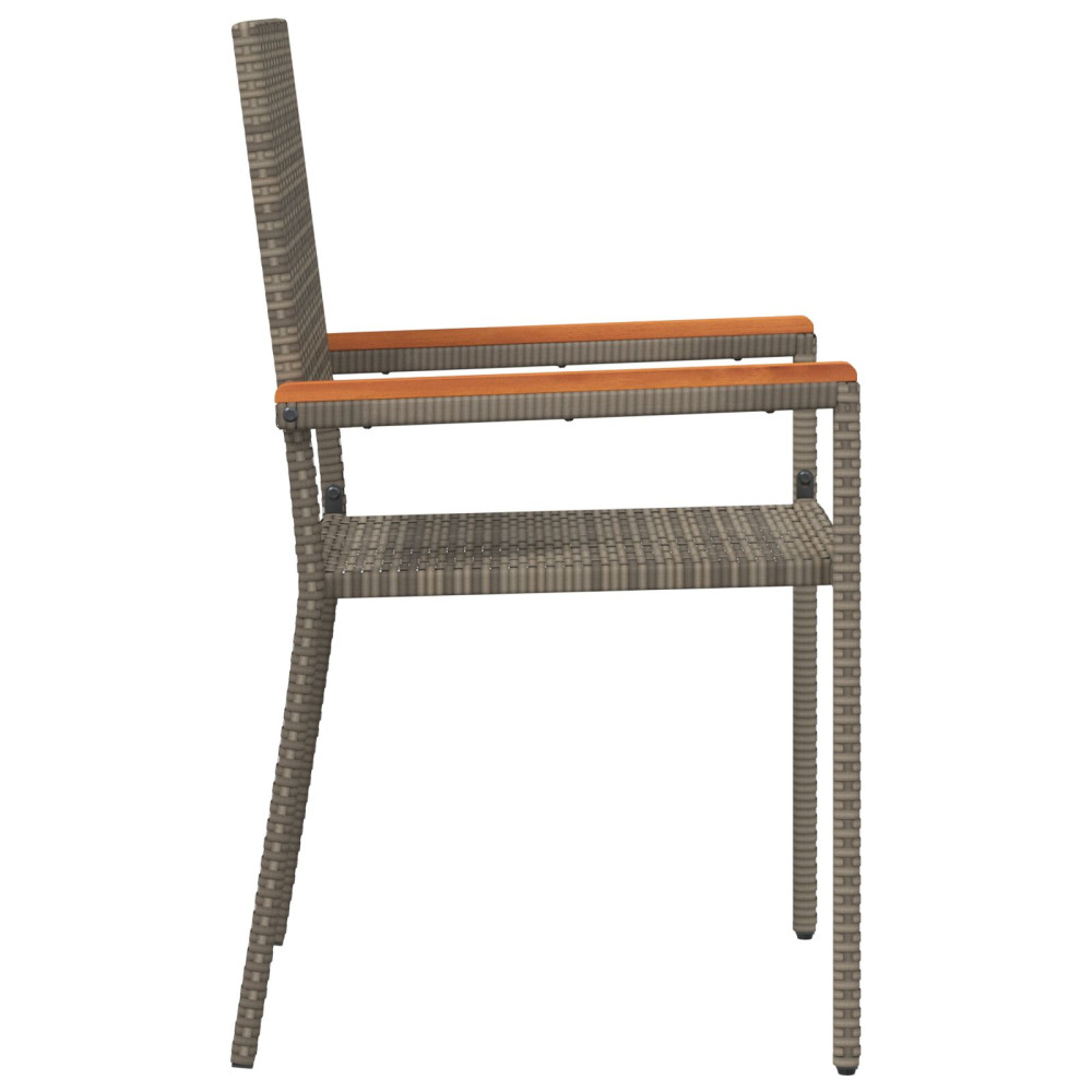 Produktbild för Trädgårds stapelbara stolar 2 pcs Grå och Brun 54 x 56 x 90 cm