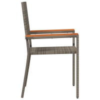 Produktbild för Trädgårds stapelbara stolar 2 pcs Grå och Brun 54 x 56 x 90 cm