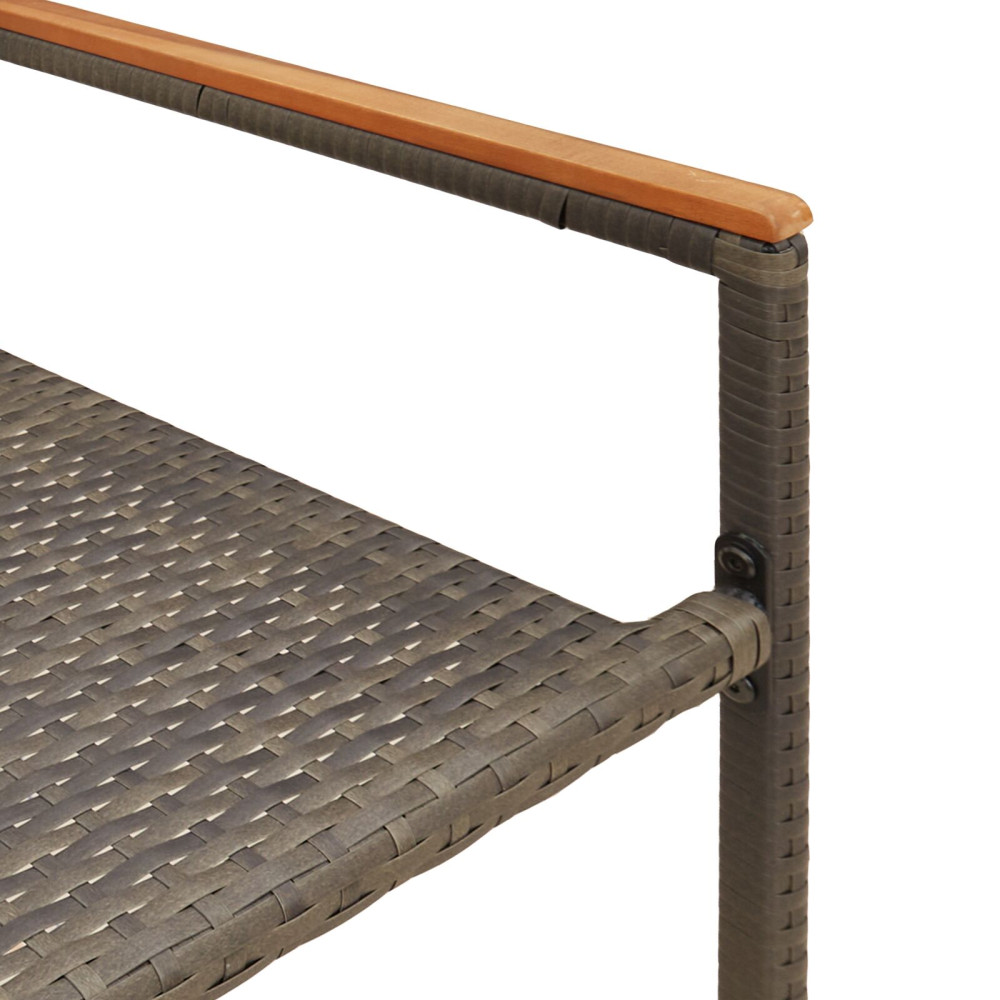 Produktbild för Trädgårds stapelbara stolar 2 pcs Grå och Brun 54 x 56 x 90 cm
