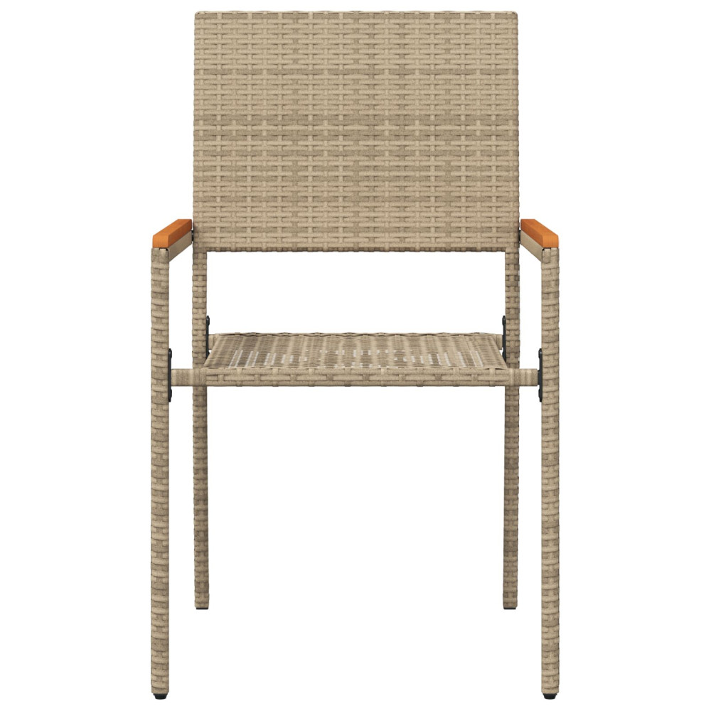 Produktbild för Trädgårds stapelbara stolar 2 pcs Kräm och brun 54 x 56 x 90 cm